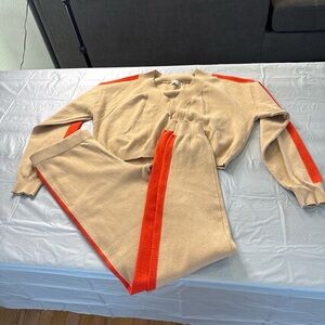 Fashion Nova Tan and Orange Knit Set